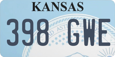 KS license plate 398GWE