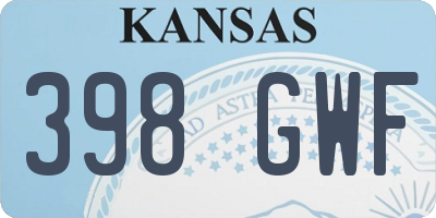 KS license plate 398GWF