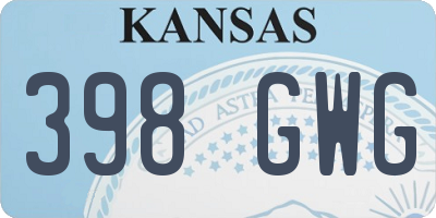 KS license plate 398GWG