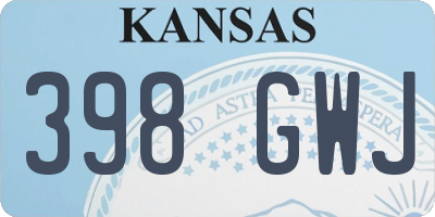 KS license plate 398GWJ