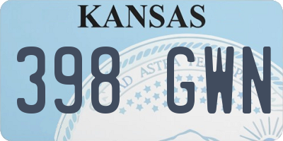 KS license plate 398GWN