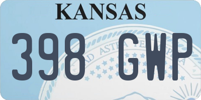 KS license plate 398GWP