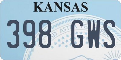 KS license plate 398GWS
