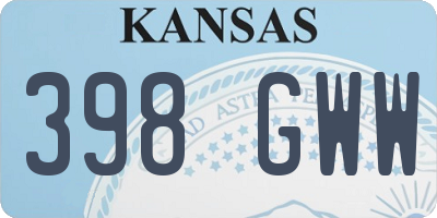 KS license plate 398GWW
