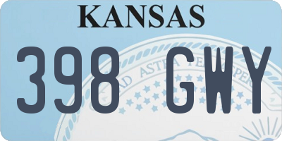 KS license plate 398GWY