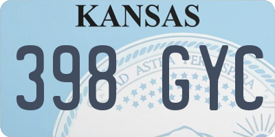 KS license plate 398GYC