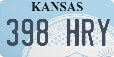KS license plate 398HRY