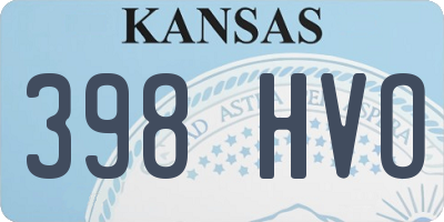 KS license plate 398HVO