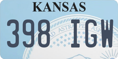 KS license plate 398IGW