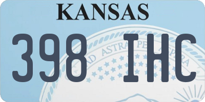 KS license plate 398IHC