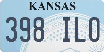 KS license plate 398ILO