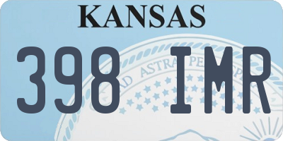 KS license plate 398IMR
