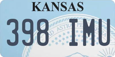 KS license plate 398IMU
