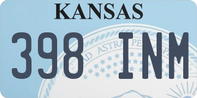KS license plate 398INM