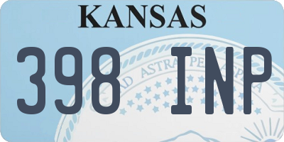 KS license plate 398INP