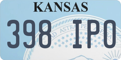 KS license plate 398IPO
