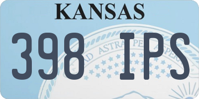 KS license plate 398IPS