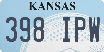 KS license plate 398IPW