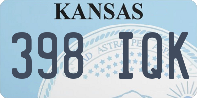 KS license plate 398IQK