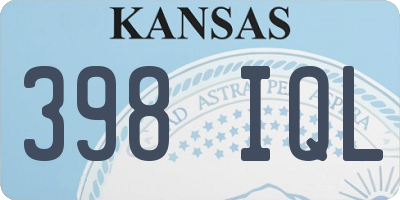 KS license plate 398IQL