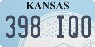 KS license plate 398IQO