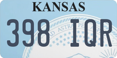 KS license plate 398IQR