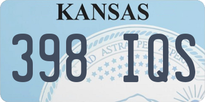 KS license plate 398IQS