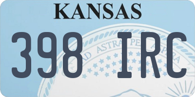 KS license plate 398IRC