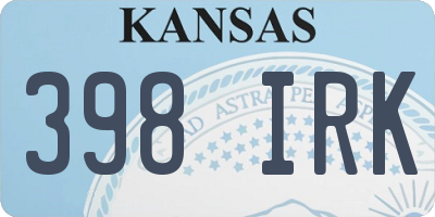 KS license plate 398IRK