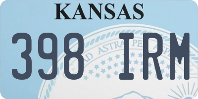 KS license plate 398IRM