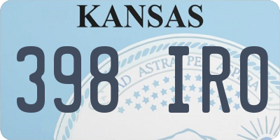 KS license plate 398IRO