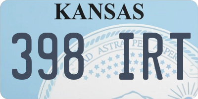 KS license plate 398IRT