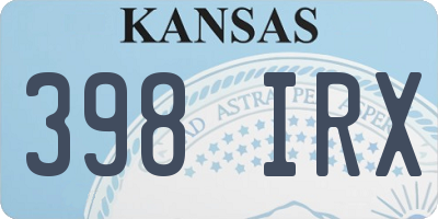 KS license plate 398IRX