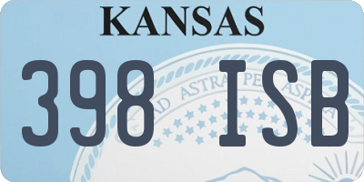 KS license plate 398ISB