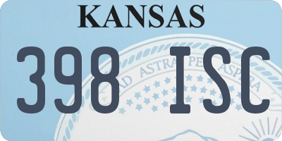 KS license plate 398ISC
