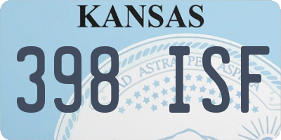 KS license plate 398ISF