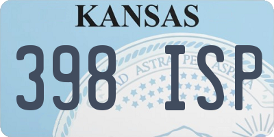 KS license plate 398ISP