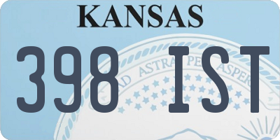 KS license plate 398IST