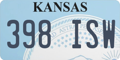 KS license plate 398ISW