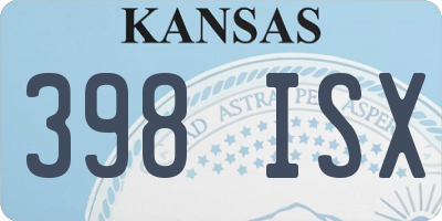 KS license plate 398ISX