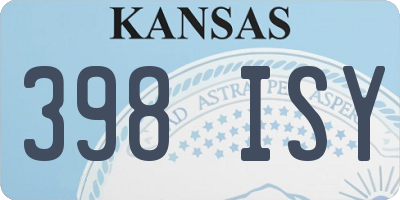 KS license plate 398ISY