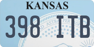 KS license plate 398ITB