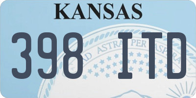 KS license plate 398ITD