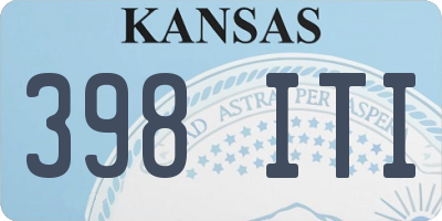KS license plate 398ITI