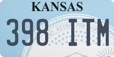 KS license plate 398ITM