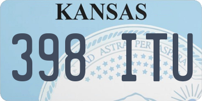 KS license plate 398ITU