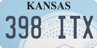 KS license plate 398ITX
