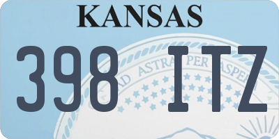 KS license plate 398ITZ