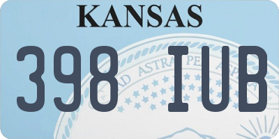 KS license plate 398IUB