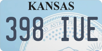 KS license plate 398IUE